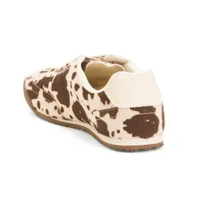 CUSHIONAIRE Brown Cow Techno Cow Print Sneakers